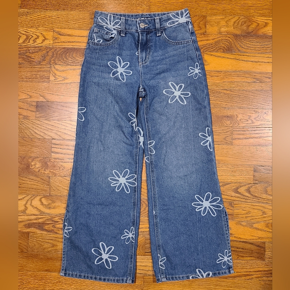Justice Daisy Flair Leg Jeans Girls Size 8